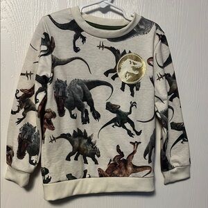 Kids Dinosaur Print Sweatshirt - cream